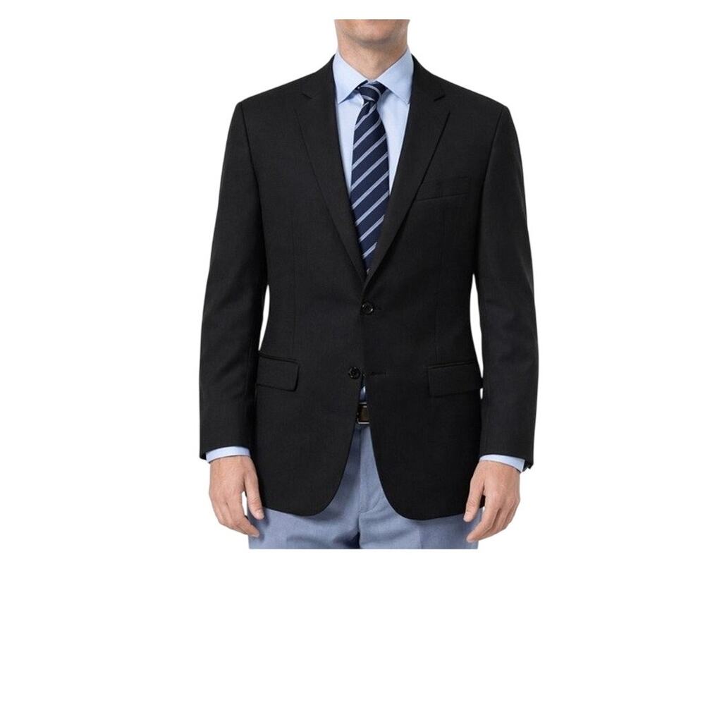 John Varvatos Black Suit Jacket Mens 40R Wool Single Needle Viscose Lined Sport